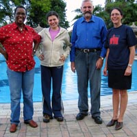 Julia, Vania, Bernie and Lotte in Tanzania, March, 2004