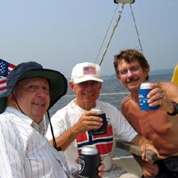 Dennis, Rolf and Per sailing