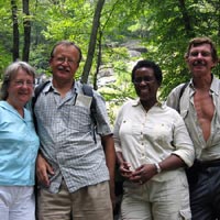 Renate, Reiner, Julia and Per hiking at  Catoctin Mountain National Park