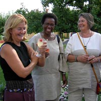 Annelie, Julia and Britt celebrating